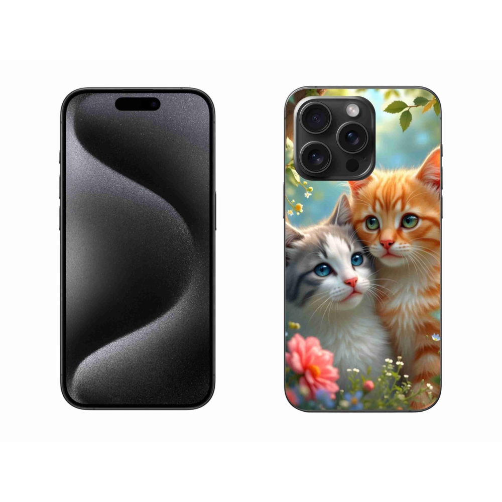 Gélový kryt mmCase na iPhone 15 Pro Max - mačiatko a tekvica