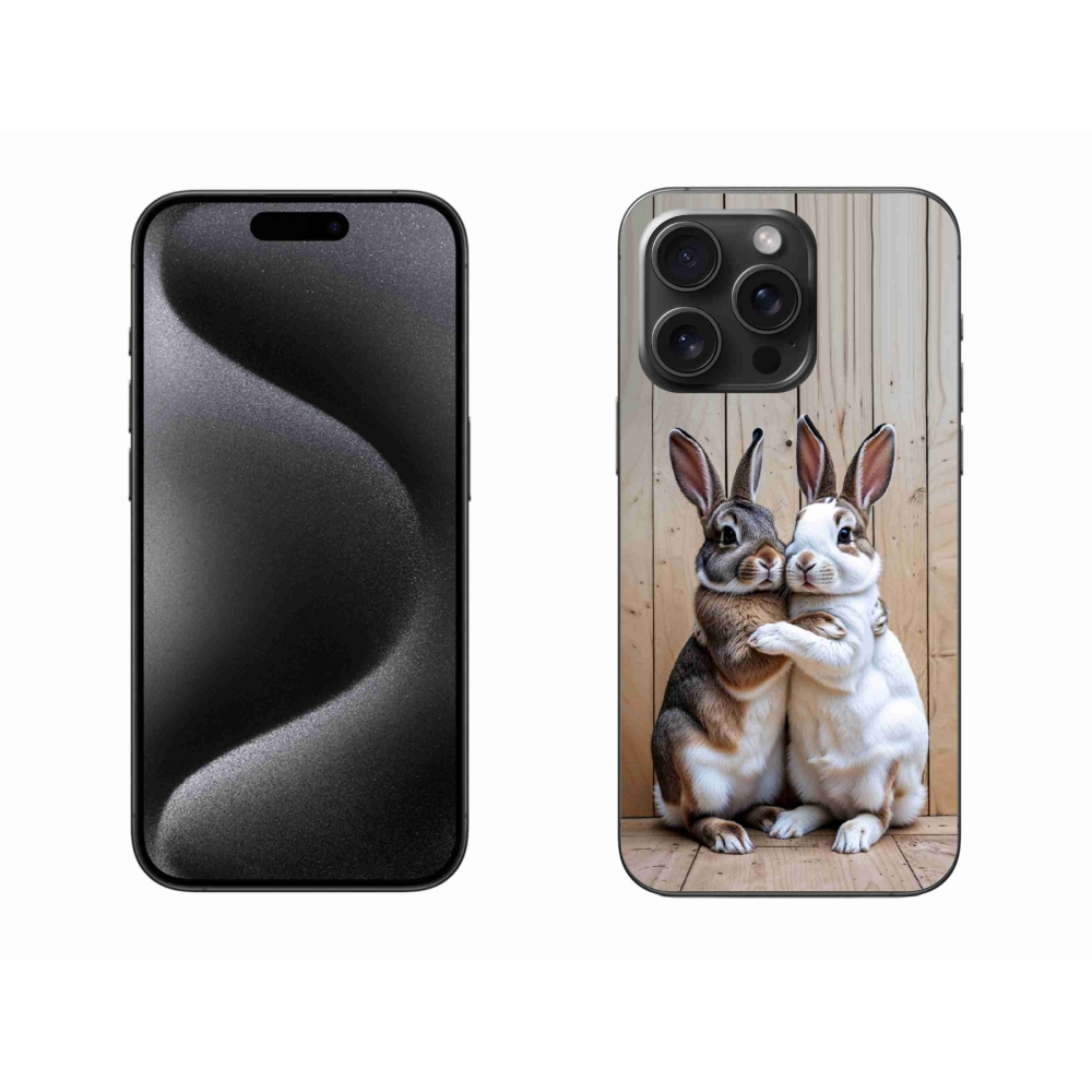 Gélový kryt mmCase na iPhone 15 Pro Max - králičie pár