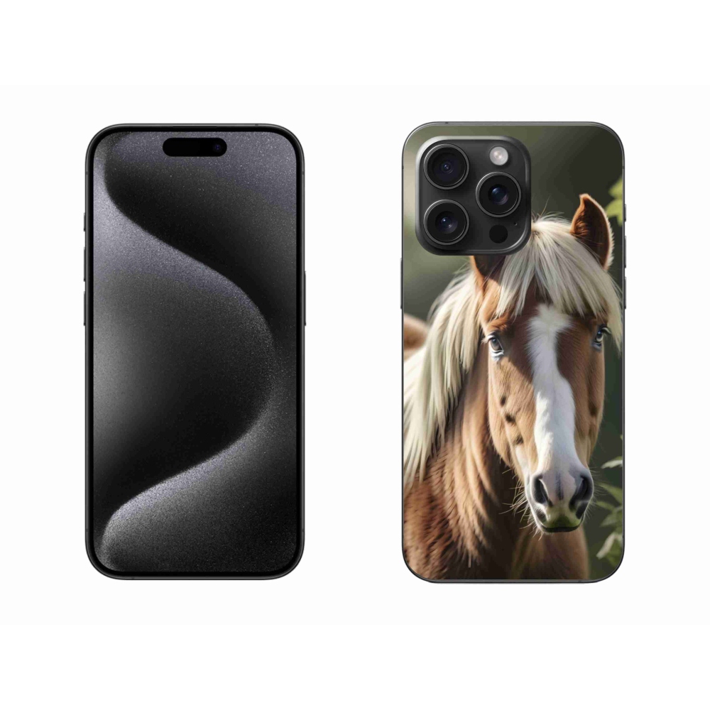 Gélový kryt mmCase na iPhone 15 Pro Max - kôň so svetlou hrivou