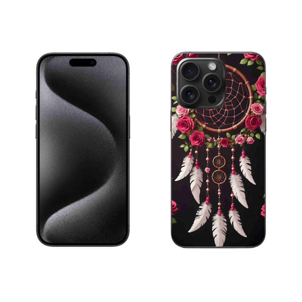 Gélový kryt mmCase na iPhone 15 Pro Max - lapač snov s ružami