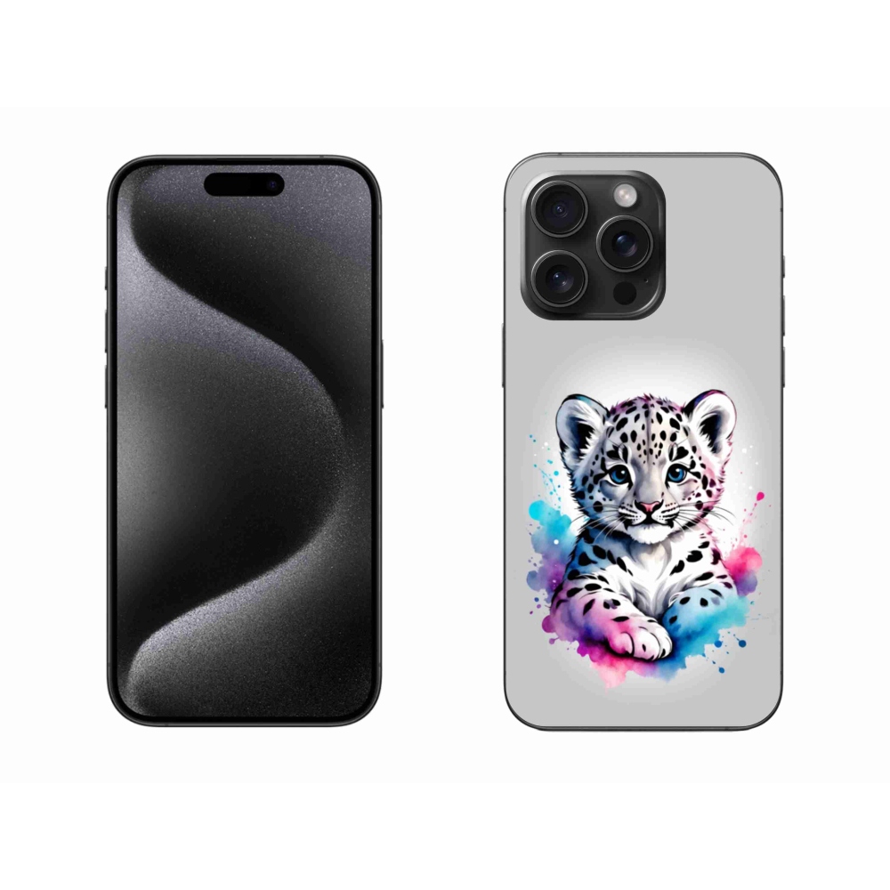 Gélový kryt mmCase na iPhone 15 Pro Max - leopardej mláďa