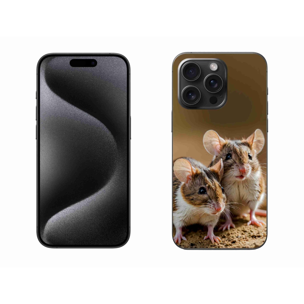 Gélový kryt mmCase na iPhone 15 Pro Max - myší duo