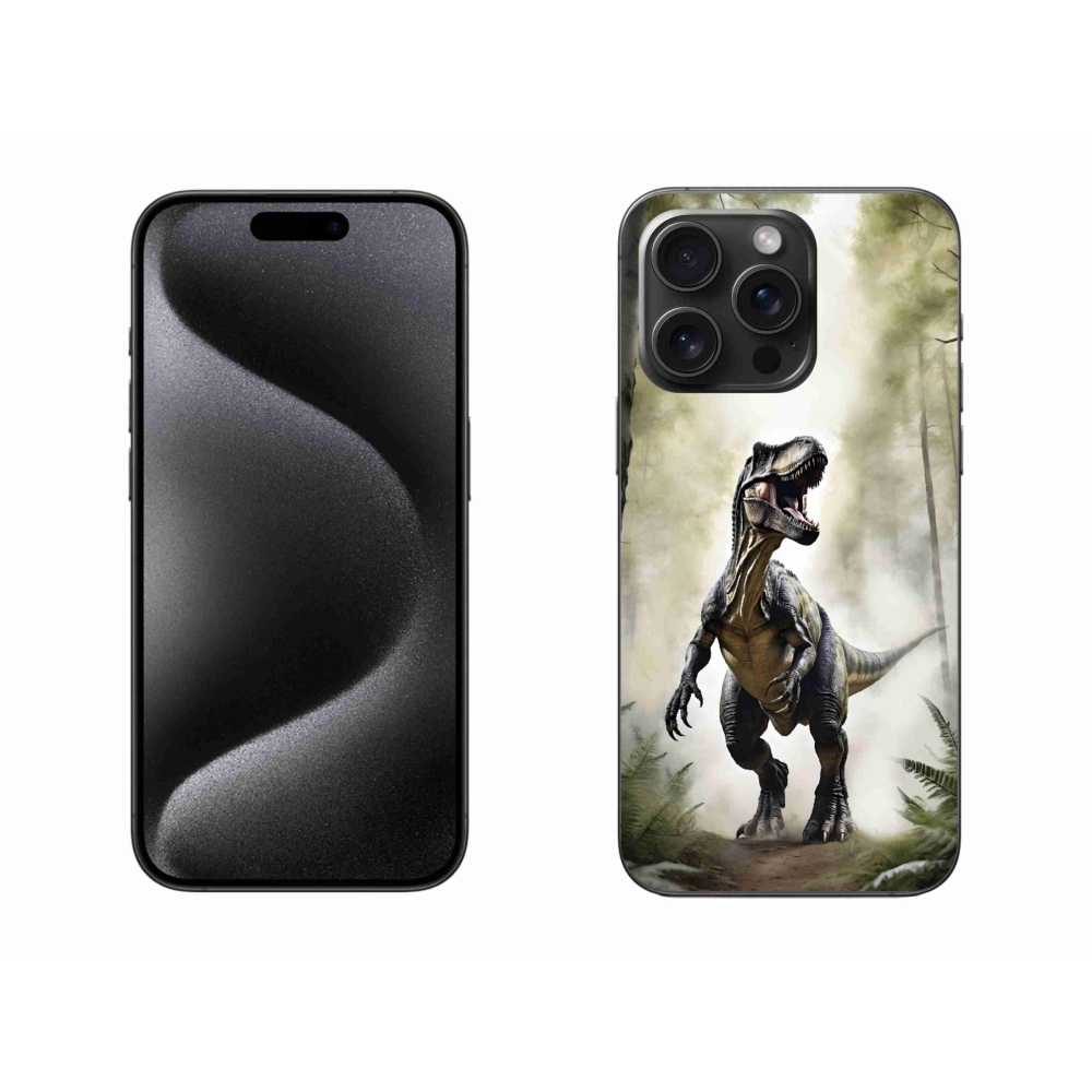 Gélový kryt mmCase na iPhone 15 Pro Max - naštvaný T-Rex