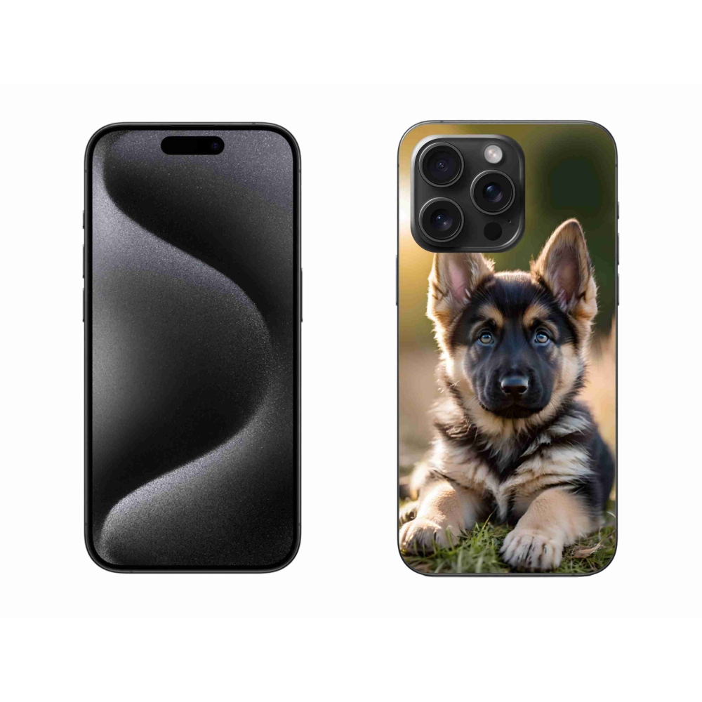 Gélový kryt mmCase na iPhone 15 Pro Max - nemecký ovčiak v prírode