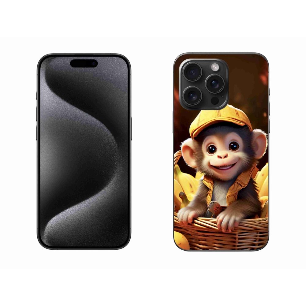 Gélový kryt mmCase na iPhone 15 Pro Max - opice v košíku