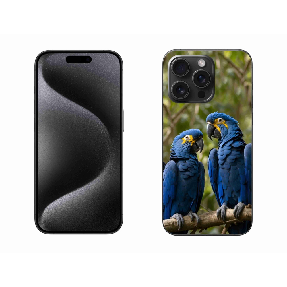 Gélový kryt mmCase na iPhone 15 Pro Max - papagájové duo