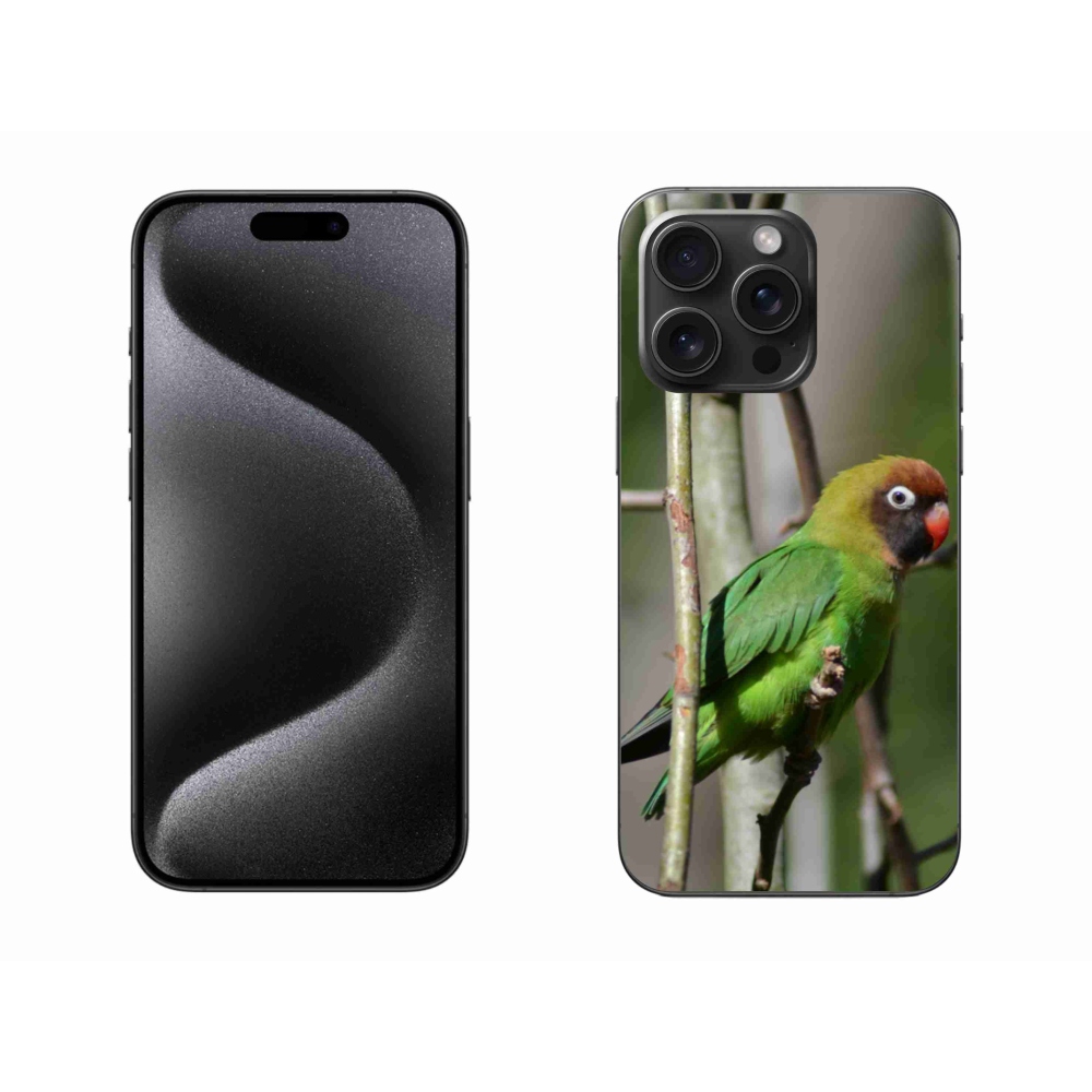 Gélový kryt mmCase na iPhone 15 Pro Max - papagáj agapornis