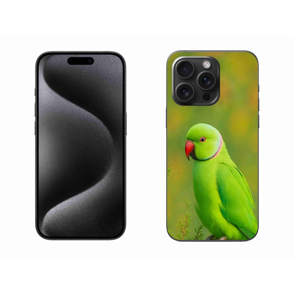 Gélový kryt mmCase na iPhone 15 Pro Max - papagáj alexander 2