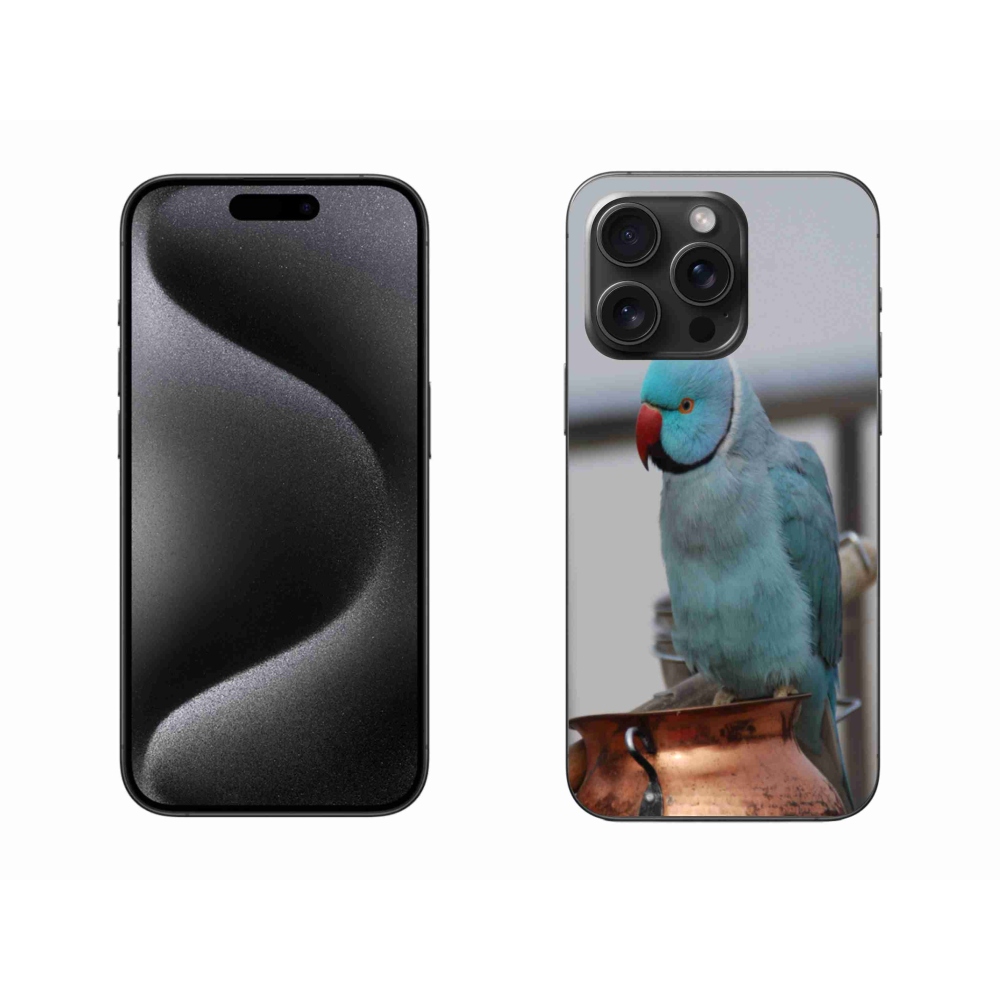 Gélový kryt mmCase na iPhone 15 Pro Max - papagáj alexander modrý