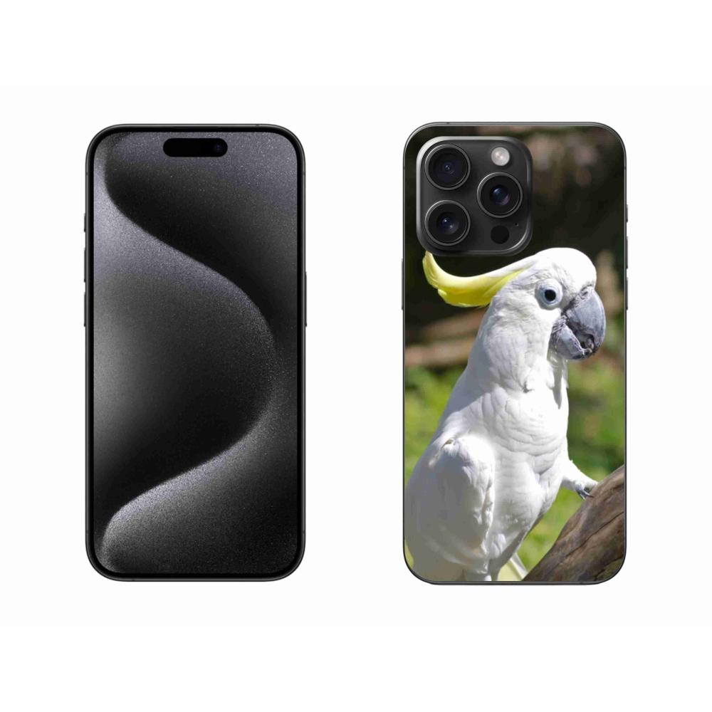 Gélový kryt mmCase na iPhone 15 Pro Max - papagáj kakadu 2