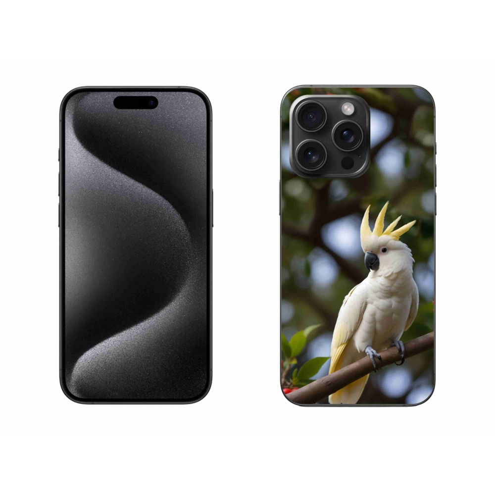 Gélový kryt mmCase na iPhone 15 Pro Max - papagáj kakadu 3