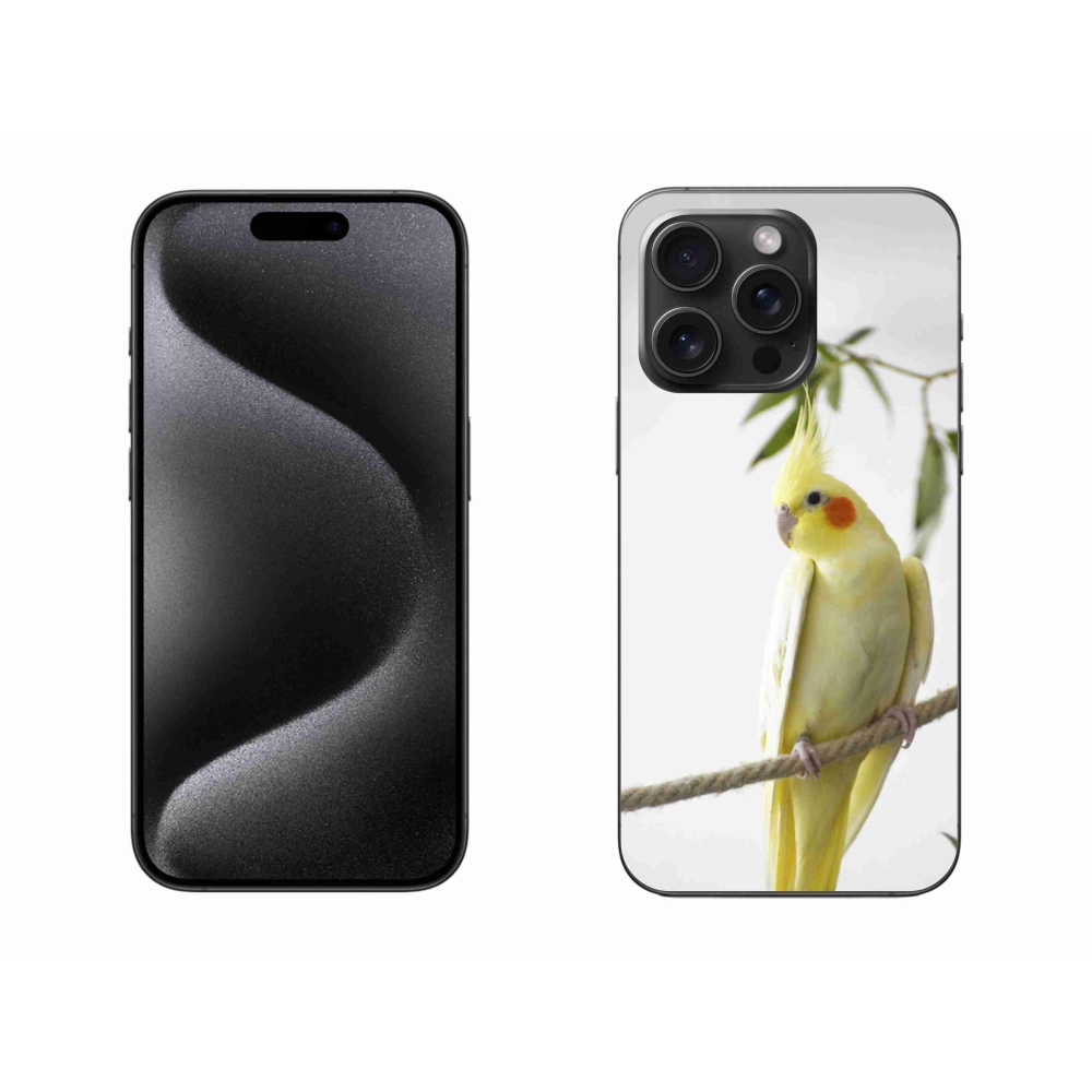 Gélový kryt mmCase na iPhone 15 Pro Max - papagáj korela chocholatá