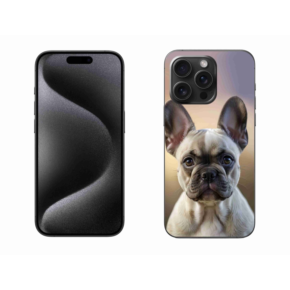 Gélový kryt mmCase na iPhone 15 Pro Max - roztomilý francúzsky buldoček