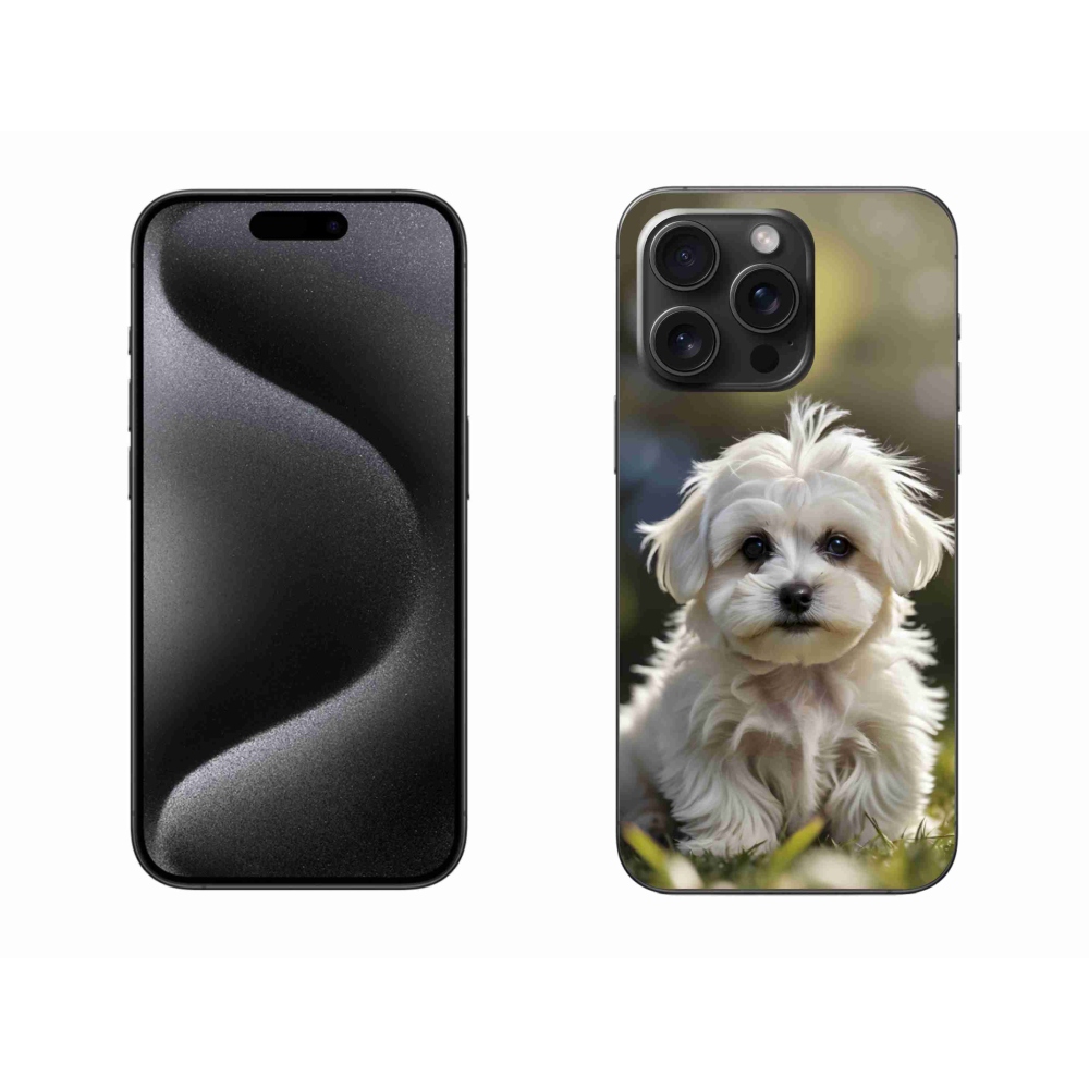 Gélový kryt mmCase na iPhone 15 Pro Max - roztomilý maltézsky psík