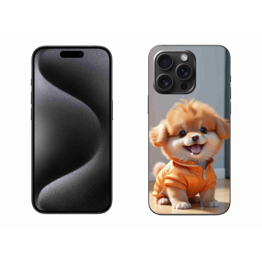 Gélový kryt mmCase na iPhone 15 Pro Max - roztomilý pomeranian v mikine