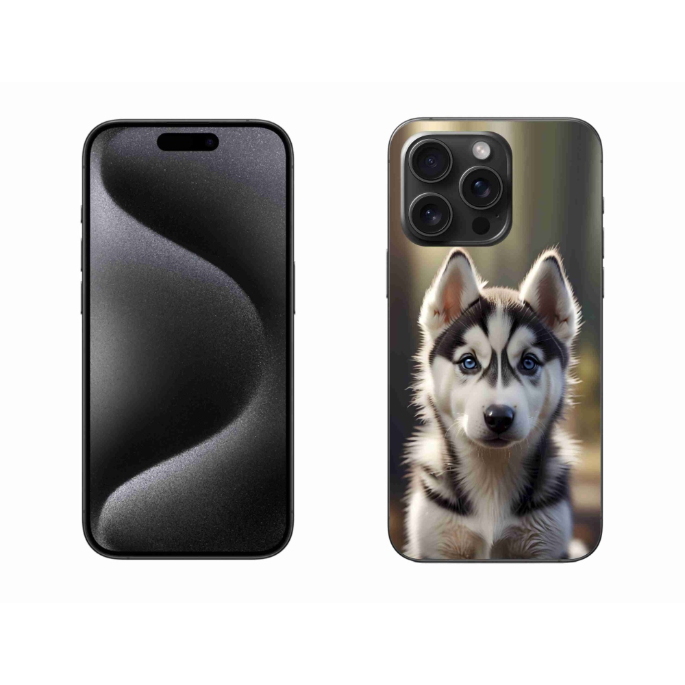 Gélový kryt mmCase na iPhone 15 Pro Max - roztomilý sibírsky husky