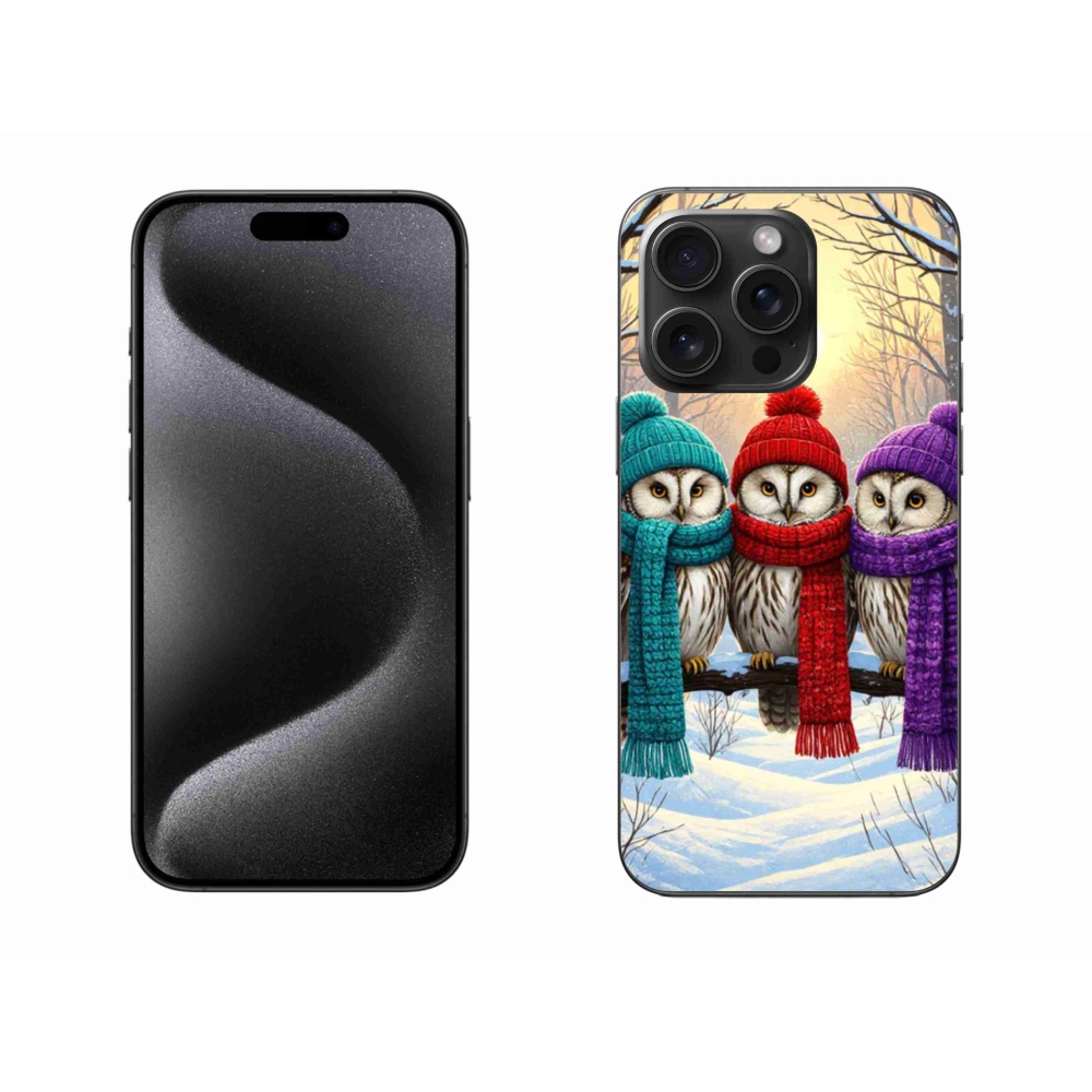Gélový kryt mmCase na iPhone 15 Pro Max - soví priatelia