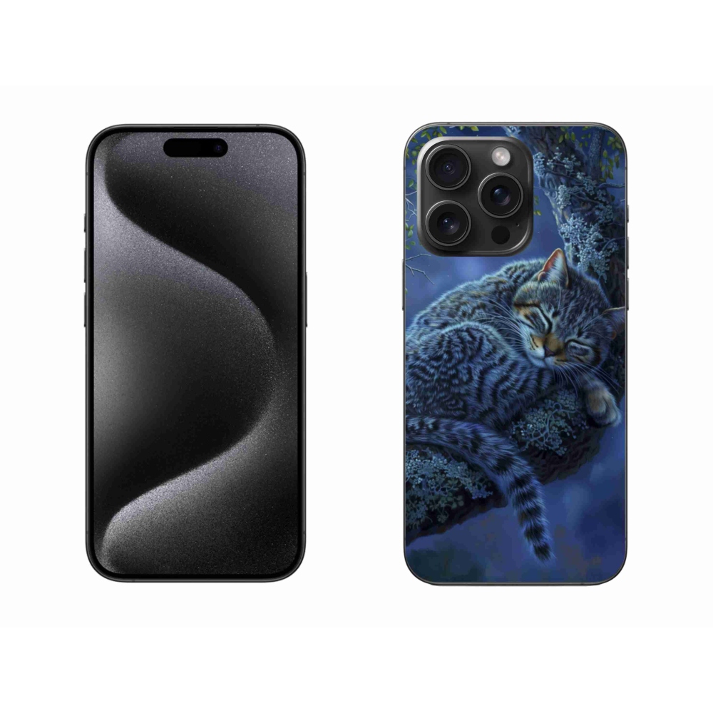 Gélový kryt mmCase na iPhone 15 Pro Max - spiaca mačka