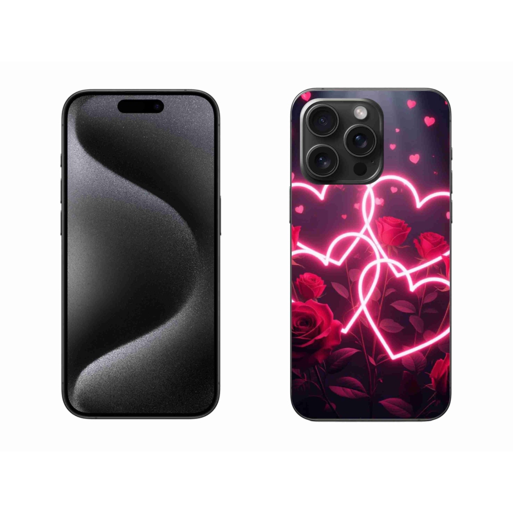 Gélový kryt mmCase na iPhone 15 Pro Max - srdce lásky