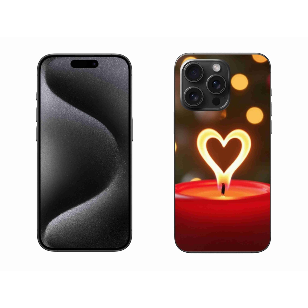 Gélový kryt mmCase na iPhone 15 Pro Max - srdce z plameňa