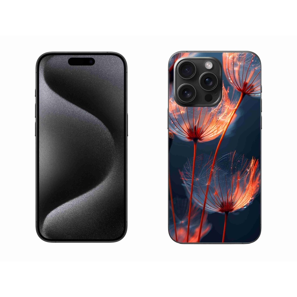 Gélový kryt mmCase na iPhone 15 Pro Max - svetielkujúce páperie