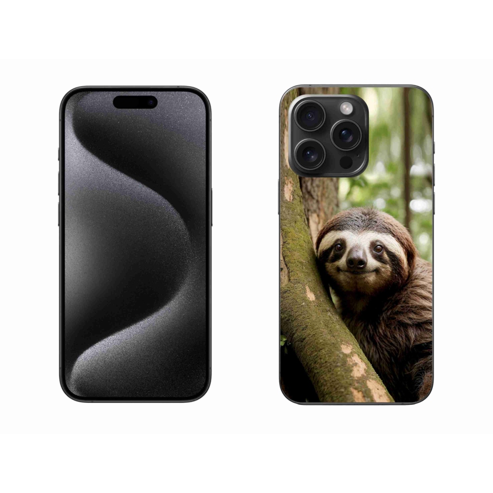 Gélový kryt mmCase na iPhone 15 Pro Max - usmievavý leňochod