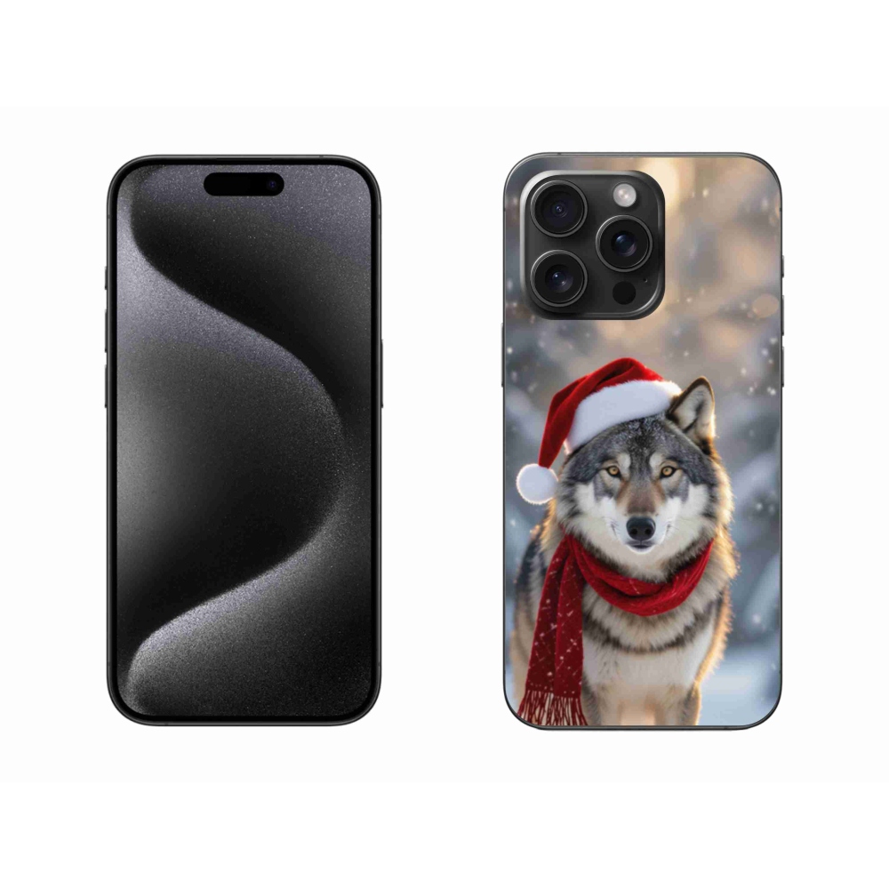 Gélový kryt mmCase na iPhone 15 Pro Max - vianočný vlk