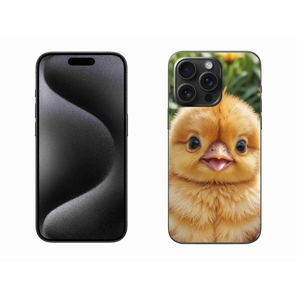 Gélový kryt mmCase na iPhone 15 Pro Max - veselé kuriatko