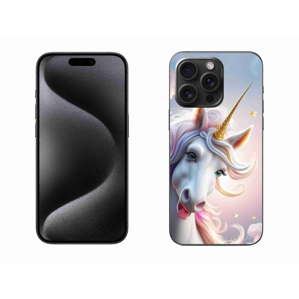 Gélový kryt mmCase na iPhone 15 Pro Max - veselý jednorožec