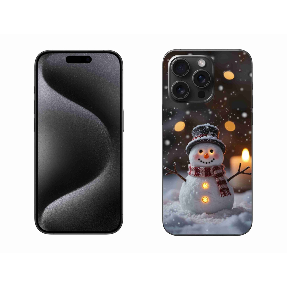 Gélový kryt mmCase na iPhone 15 Pro Max - veselý snehuliak