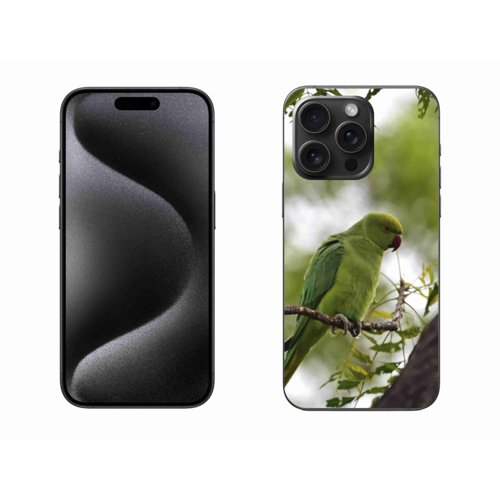 Gélový kryt mmCase na iPhone 15 Pro Max - zelený papagáj