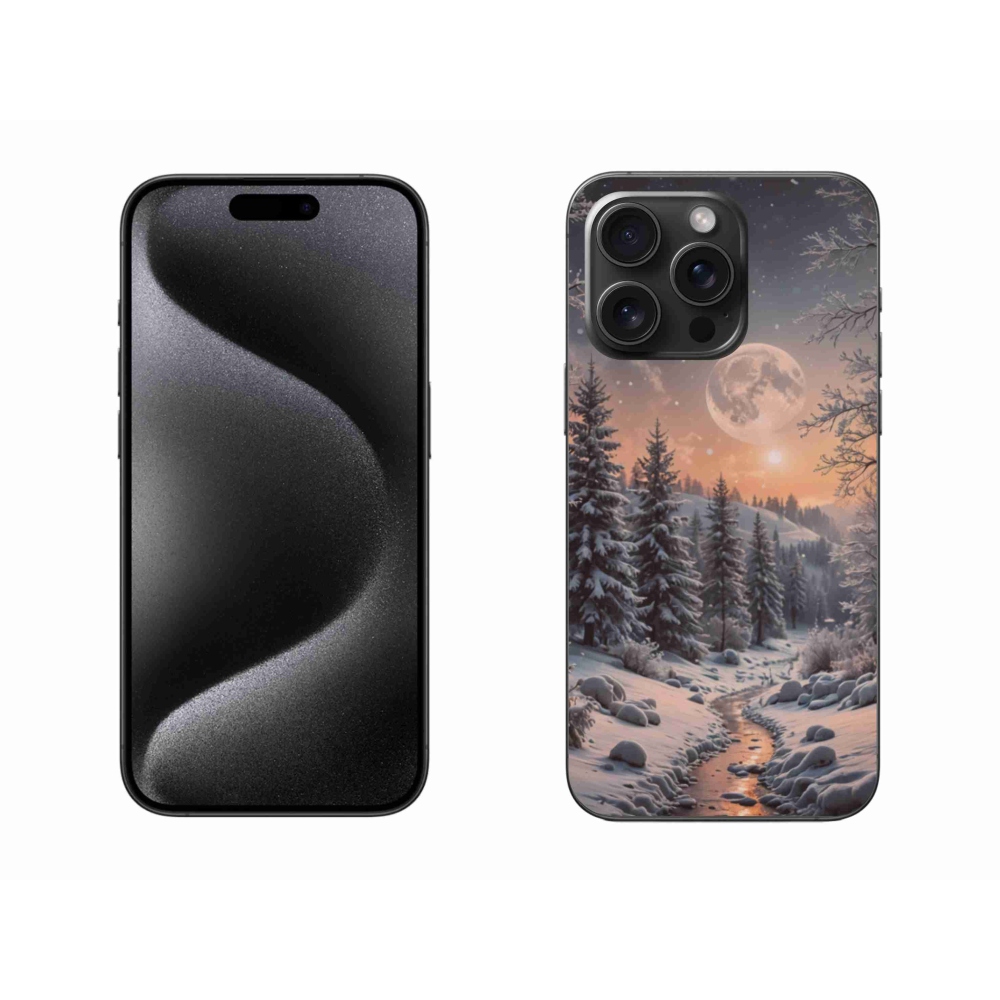 Gélový kryt mmCase na iPhone 15 Pro Max - zimná krajina 2