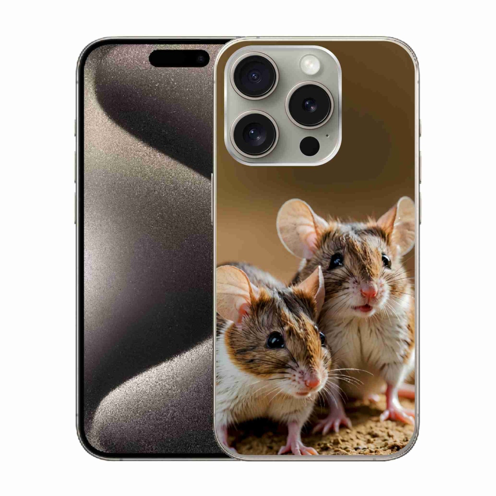 Gélový kryt mmCase na iPhone 15 Pro - myší duo