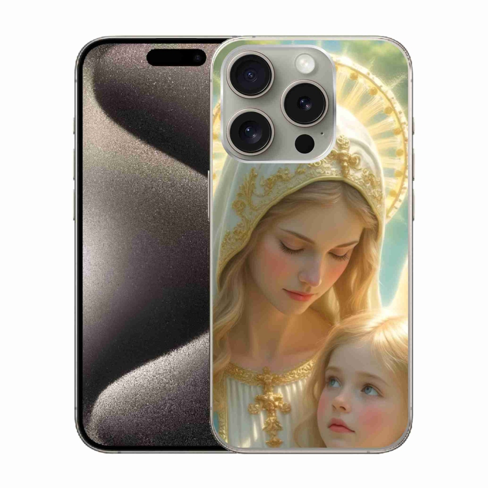 Gélový kryt mmCase na iPhone 15 Pro - náboženský motív 2