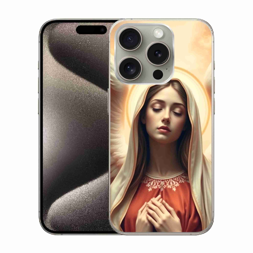 Gélový kryt mmCase na iPhone 15 Pro - náboženský motív