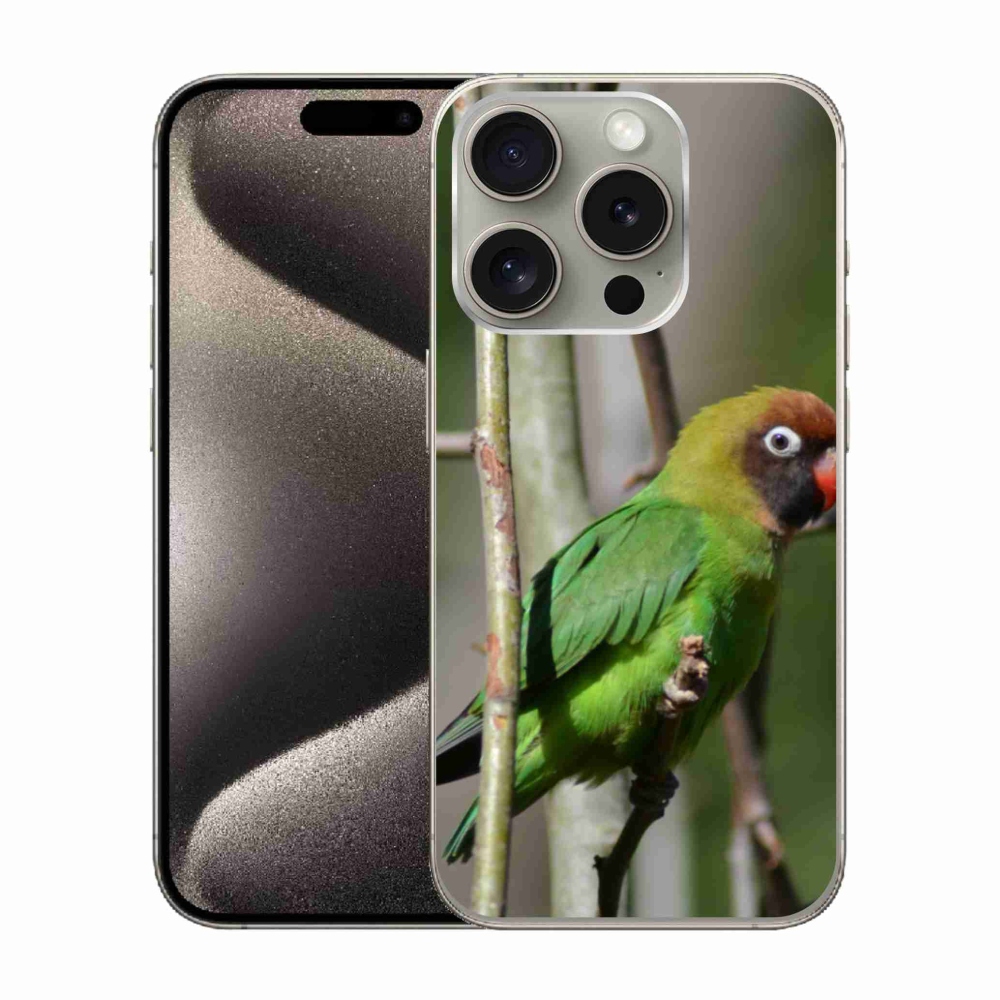 Gélový kryt mmCase na iPhone 15 Pro - papagáj agapornis