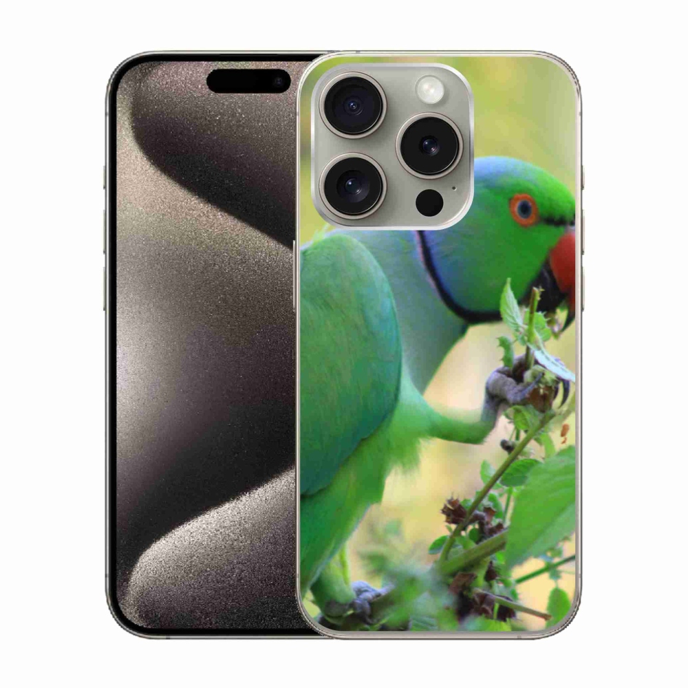 Gélový kryt mmCase na iPhone 15 Pro - papagáj alexandr