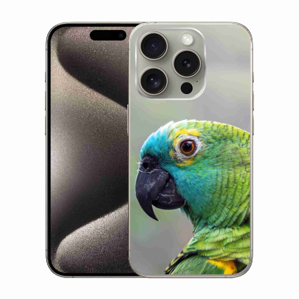 Gélový kryt mmCase na iPhone 15 Pro - papagáj amazončan