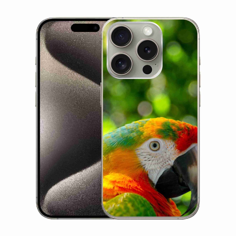 Gélový kryt mmCase na iPhone 15 Pro - papagáj ara 3