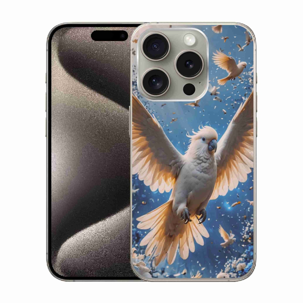 Gélový kryt mmCase na iPhone 15 Pro - papagáj kakadu