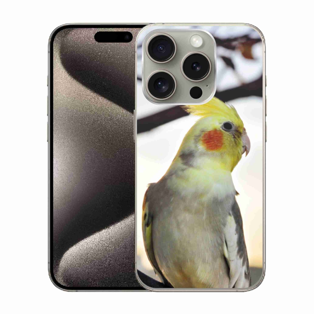 Gélový kryt mmCase na iPhone 15 Pro - papagáj korela