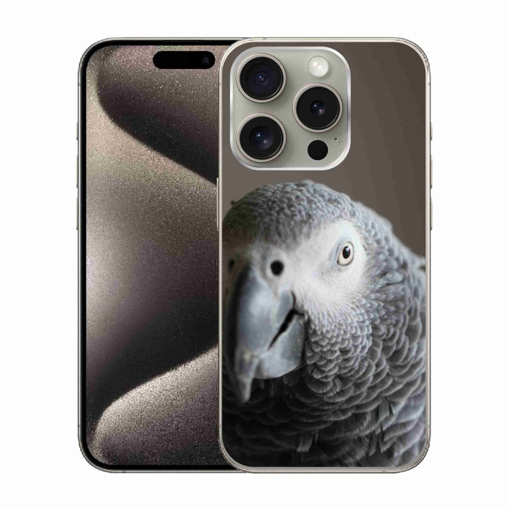 Gélový kryt mmCase na iPhone 15 Pro - papagáj žako 2