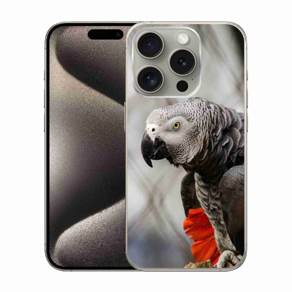 Gélový kryt mmCase na iPhone 15 Pro - papagáj žako 3