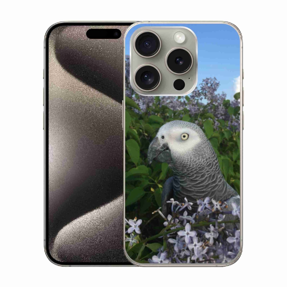 Gélový kryt mmCase na iPhone 15 Pro - papagáj žako