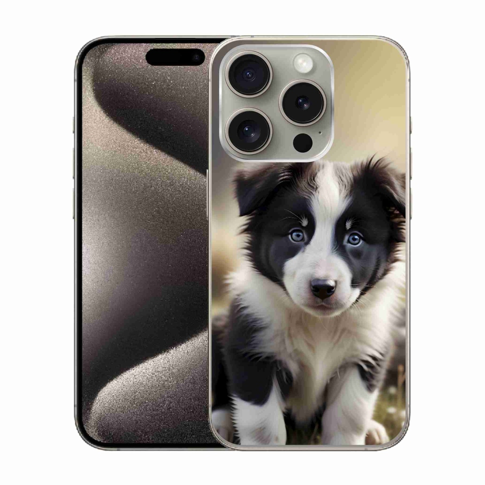 Gélový kryt mmCase na iPhone 15 Pro - roztomilá border kólia