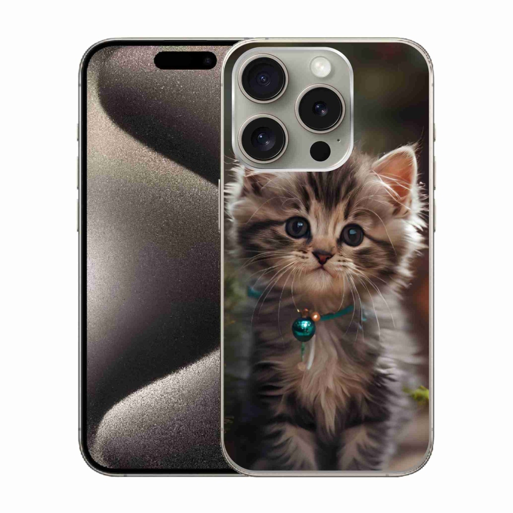 Gélový kryt mmCase na iPhone 15 Pro - roztomilé mačiatko 11