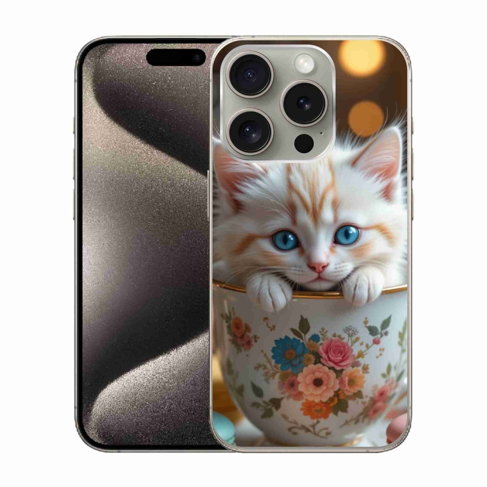 Gélový kryt mmCase na iPhone 15 Pro - roztomilé mačiatko 6