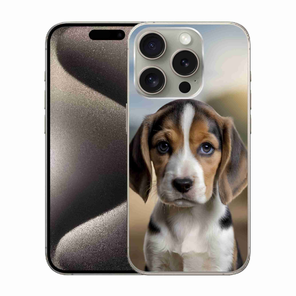 Gélový kryt mmCase na iPhone 15 Pro - roztomilý bígl