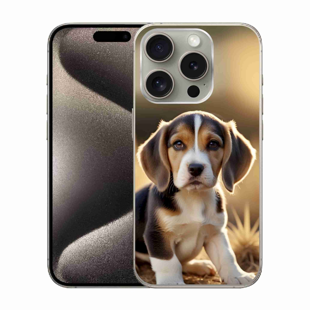 Gélový kryt mmCase na iPhone 15 Pro - roztomilý bígl