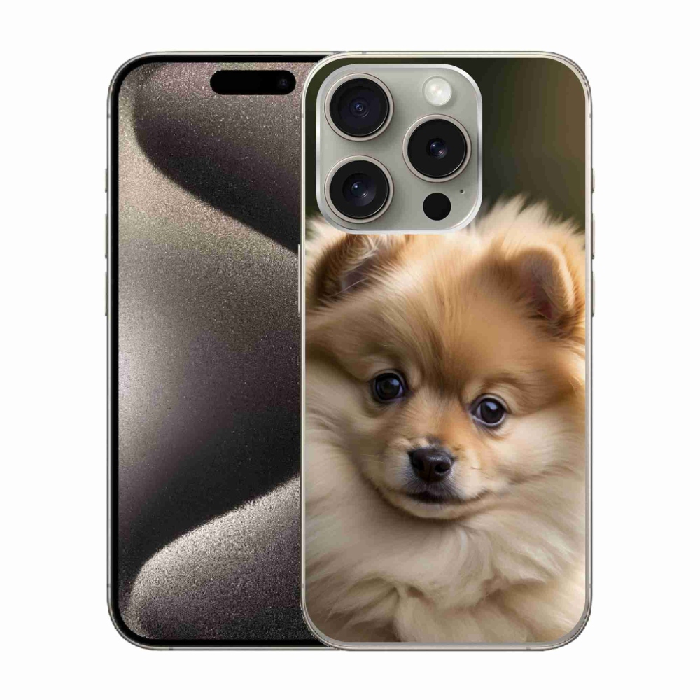 Gélový kryt mmCase na iPhone 15 Pro - roztomilý pomeranian 2